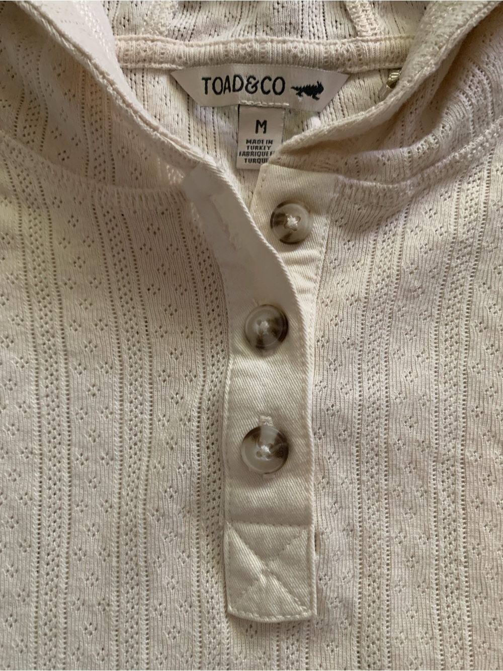 NWOT Toad & Co Women's M Foothill Pointelle Hoodie Pullover Beach Travel Surf - Picture 3 of 11